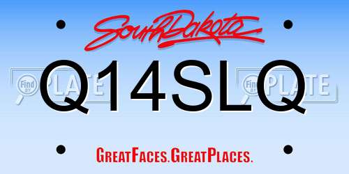 Q14SLQ South Dakota License Plate