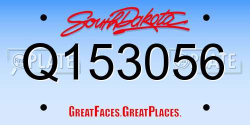 Q153056 South Dakota License Plate
