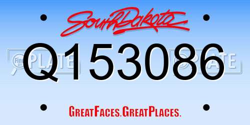 Q153086 South Dakota License Plate