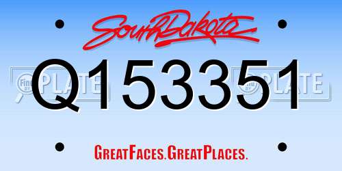 Q153351 South Dakota License Plate