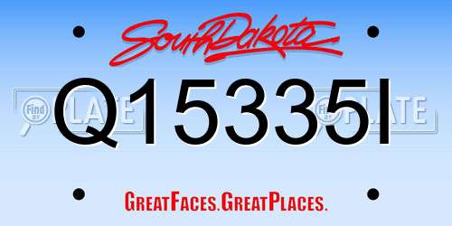 Q15335I South Dakota License Plate