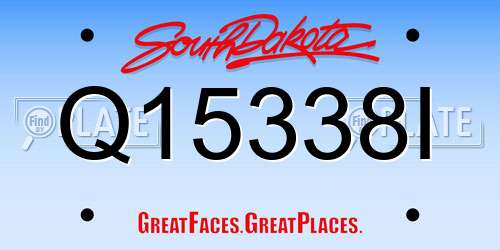 Q15338I South Dakota License Plate