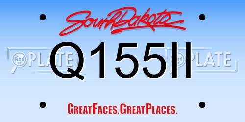 Q155II South Dakota License Plate