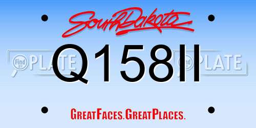 Q158II South Dakota License Plate
