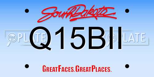 Q15BII South Dakota License Plate