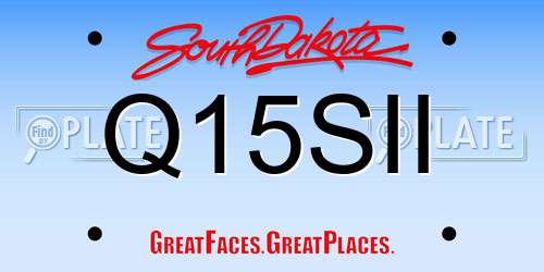 Q15SII South Dakota License Plate