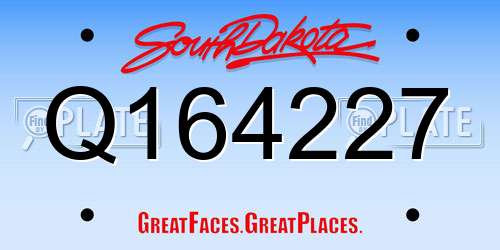 Q164227 South Dakota License Plate
