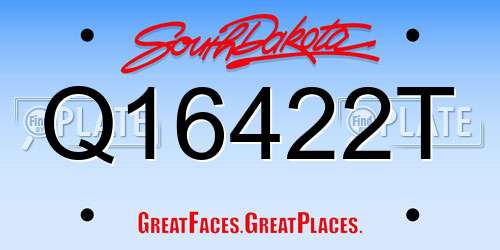Q16422T South Dakota License Plate