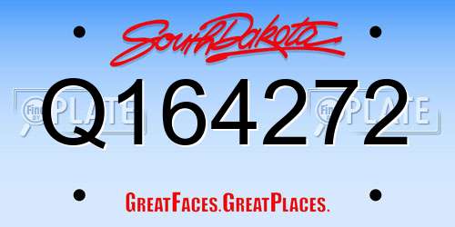 Q164272 South Dakota License Plate