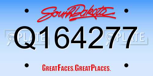 Q164277 South Dakota License Plate