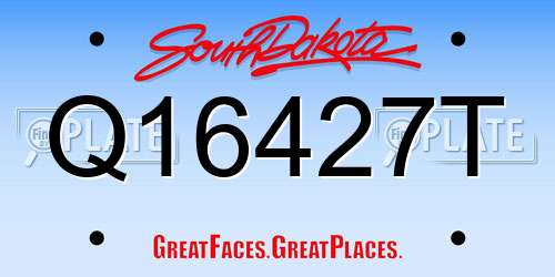 Q16427T South Dakota License Plate