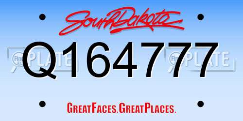 Q164777 South Dakota License Plate