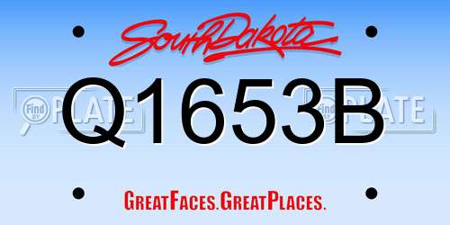 Q1653B South Dakota License Plate