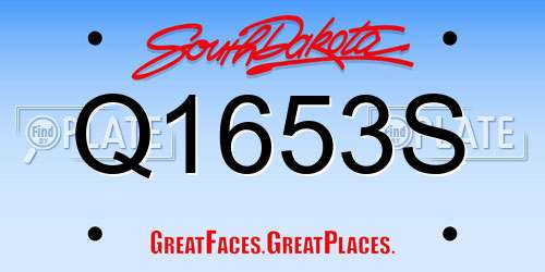 Q1653S South Dakota License Plate