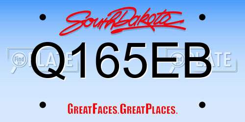 Q165EB South Dakota License Plate