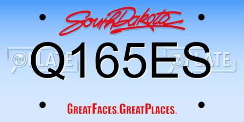 Q165ES South Dakota License Plate