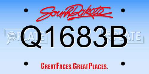 Q1683B South Dakota License Plate