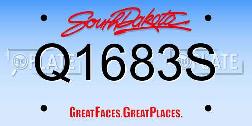 Q1683S South Dakota License Plate