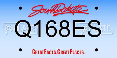 Q168ES South Dakota License Plate