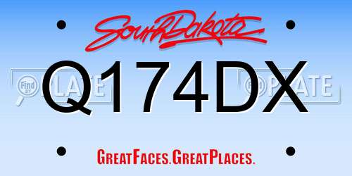 Q174DX South Dakota License Plate