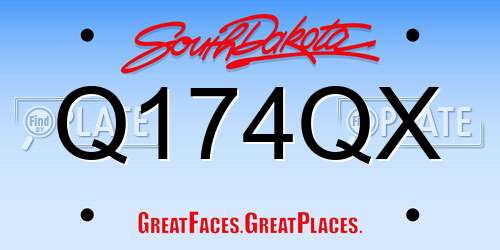 Q174QX South Dakota License Plate