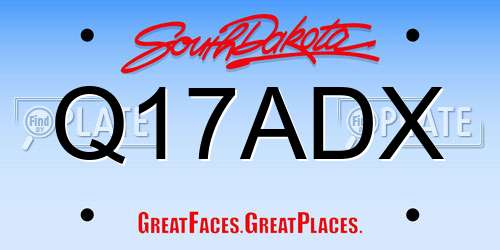 Q17ADX South Dakota License Plate