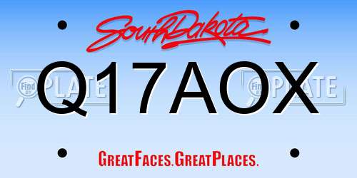 Q17AOX South Dakota License Plate
