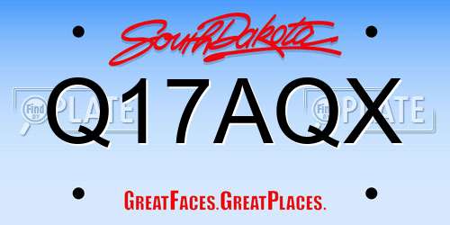 Q17AQX South Dakota License Plate