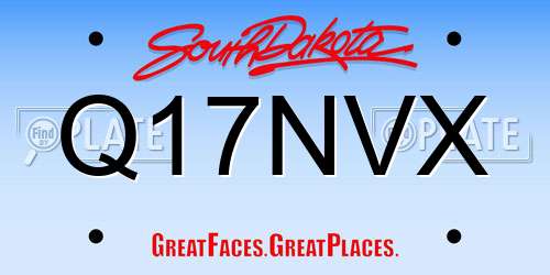 Q17NVX South Dakota License Plate