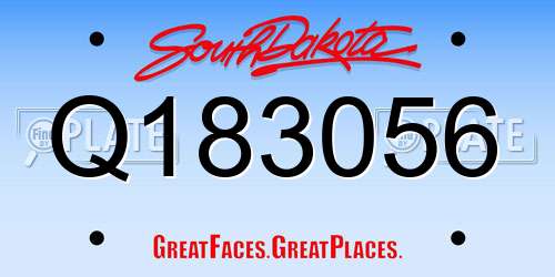 Q183056 South Dakota License Plate