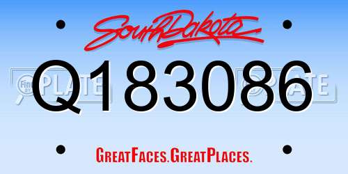 Q183086 South Dakota License Plate