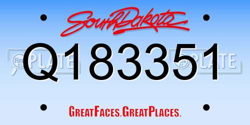 Q183351 South Dakota License Plate