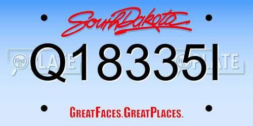 Q18335I South Dakota License Plate