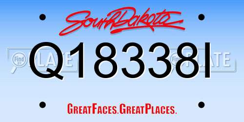 Q18338I South Dakota License Plate
