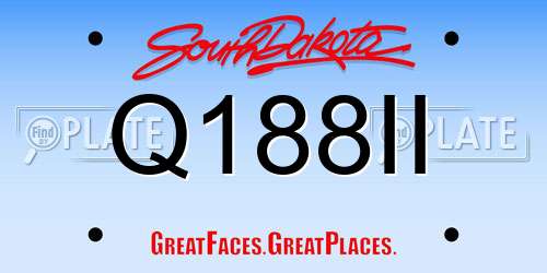 Q188II South Dakota License Plate