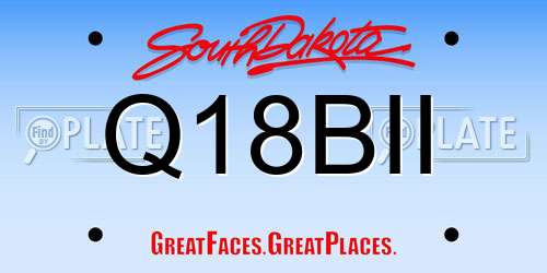 Q18BII South Dakota License Plate