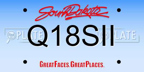 Q18SII South Dakota License Plate