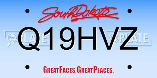 Q19HVZ South Dakota License Plate