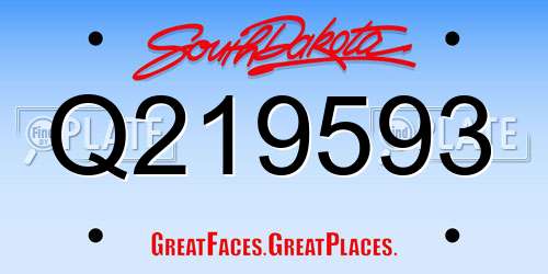 Q219593 South Dakota License Plate