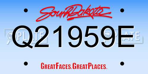 Q21959E South Dakota License Plate