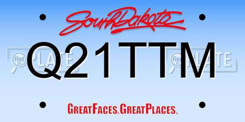 Q21TTM South Dakota License Plate