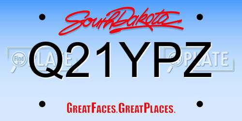 Q21YPZ South Dakota License Plate