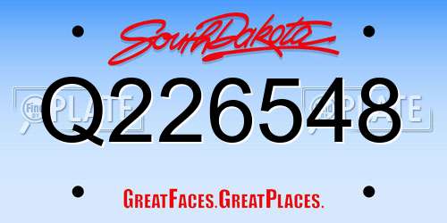 Q226548 South Dakota License Plate