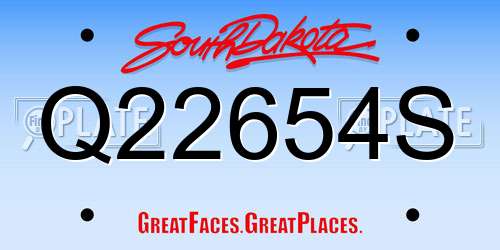 Q22654S South Dakota License Plate