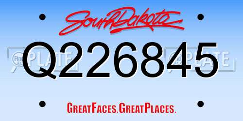Q226845 South Dakota License Plate