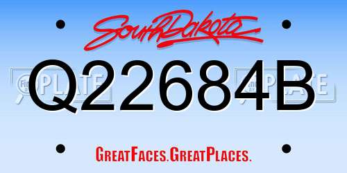 Q22684B South Dakota License Plate