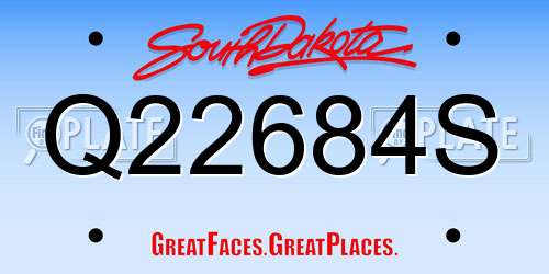 Q22684S South Dakota License Plate