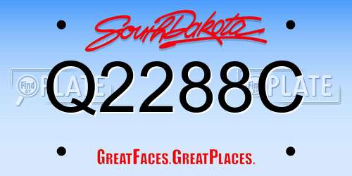 Q2288C South Dakota License Plate