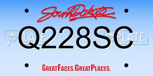 Q228SC South Dakota License Plate