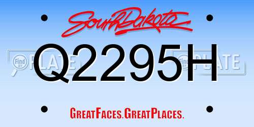 Q2295H South Dakota License Plate